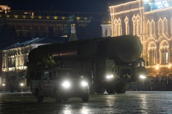 Night rehearsal of Victory Parade on Red Square