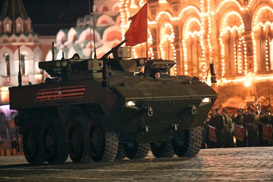 Night rehearsal of Victory Parade on Red Square