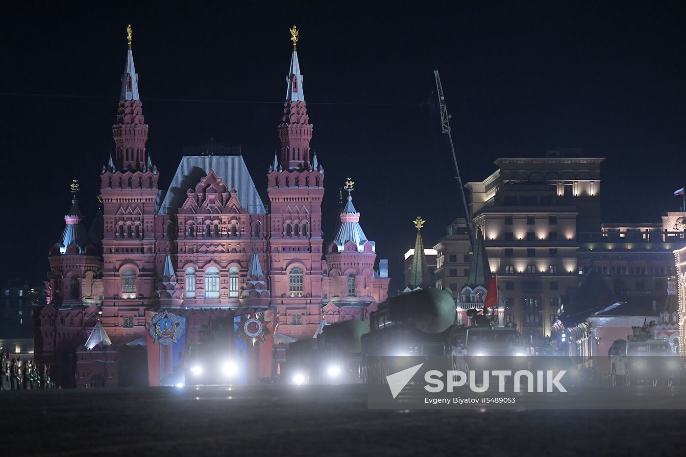 Night rehearsal of Victory Parade on Red Square