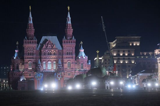Night rehearsal of Victory Parade on Red Square