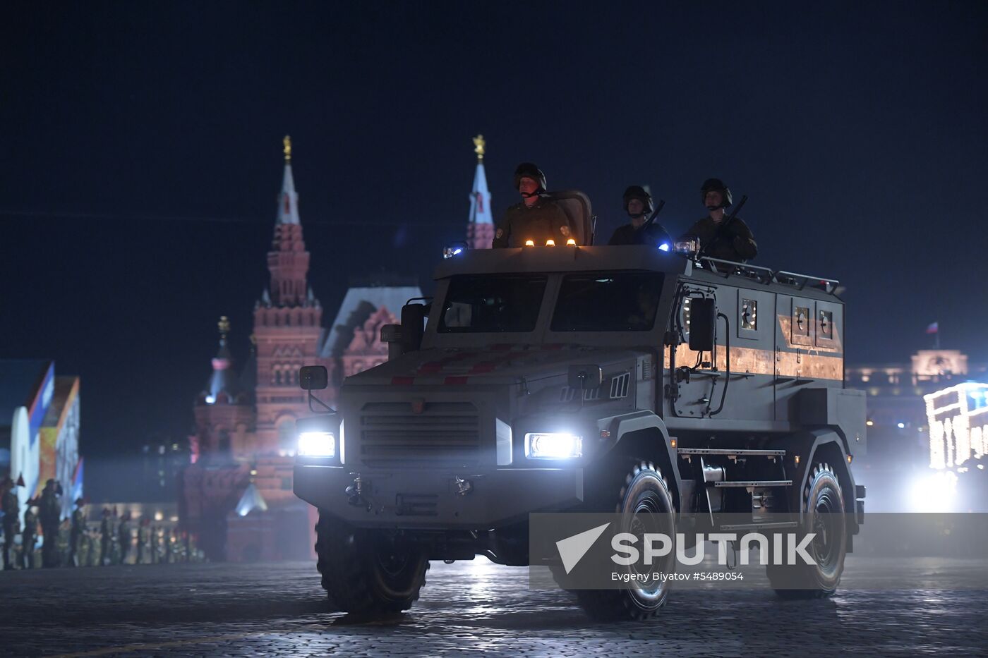 Night rehearsal of Victory Parade on Red Square