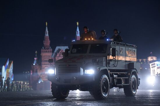 Night rehearsal of Victory Parade on Red Square