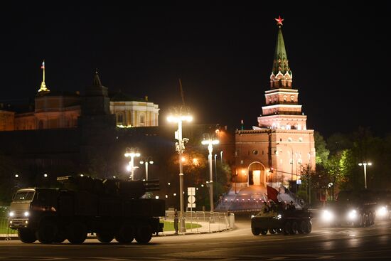 Night rehearsal of Victory Parade on Red Square