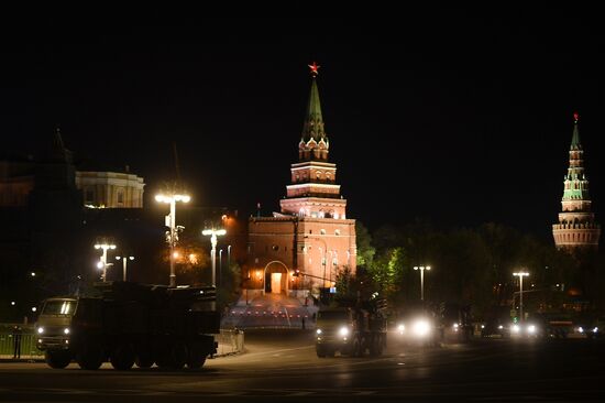 Night rehearsal of Victory Parade on Red Square