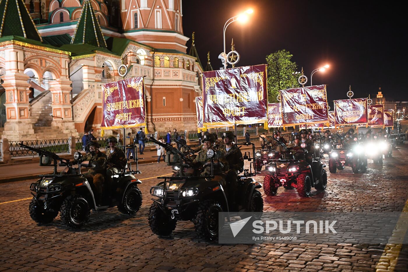 Night rehearsal of Victory Parade on Red Square