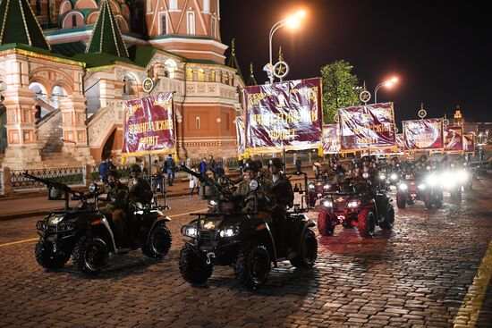 Night rehearsal of Victory Parade on Red Square