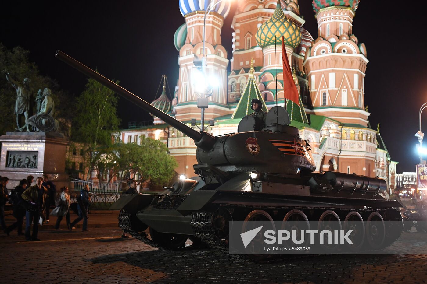 Night rehearsal of Victory Parade on Red Square
