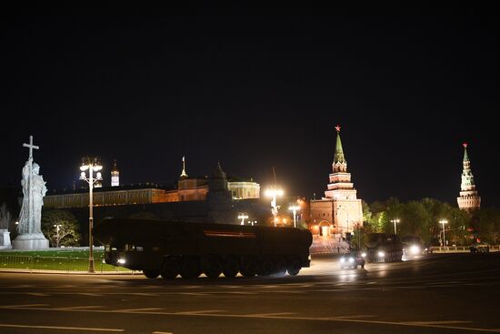 Night rehearsal of Victory Parade on Red Square