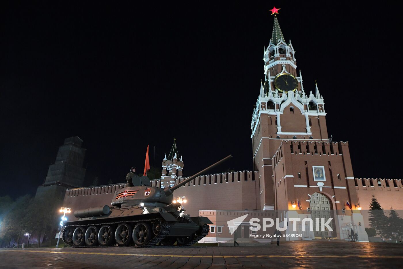 Night rehearsal of Victory Parade on Red Square