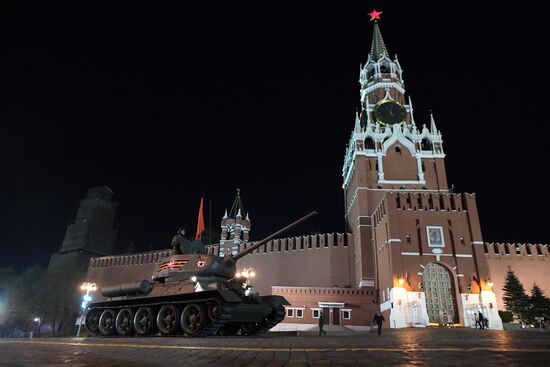 Night rehearsal of Victory Parade on Red Square