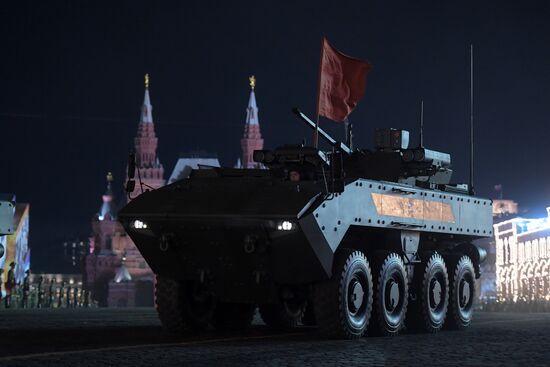 Night rehearsal of Victory Parade on Red Square