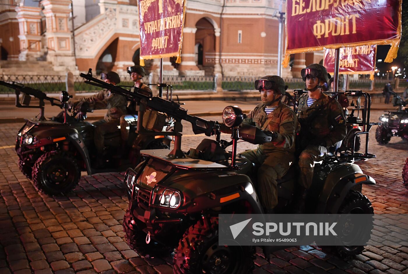 Night rehearsal of Victory Parade on Red Square