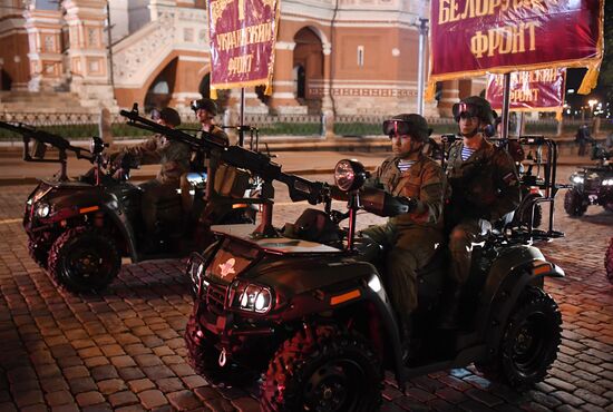 Night rehearsal of Victory Parade on Red Square