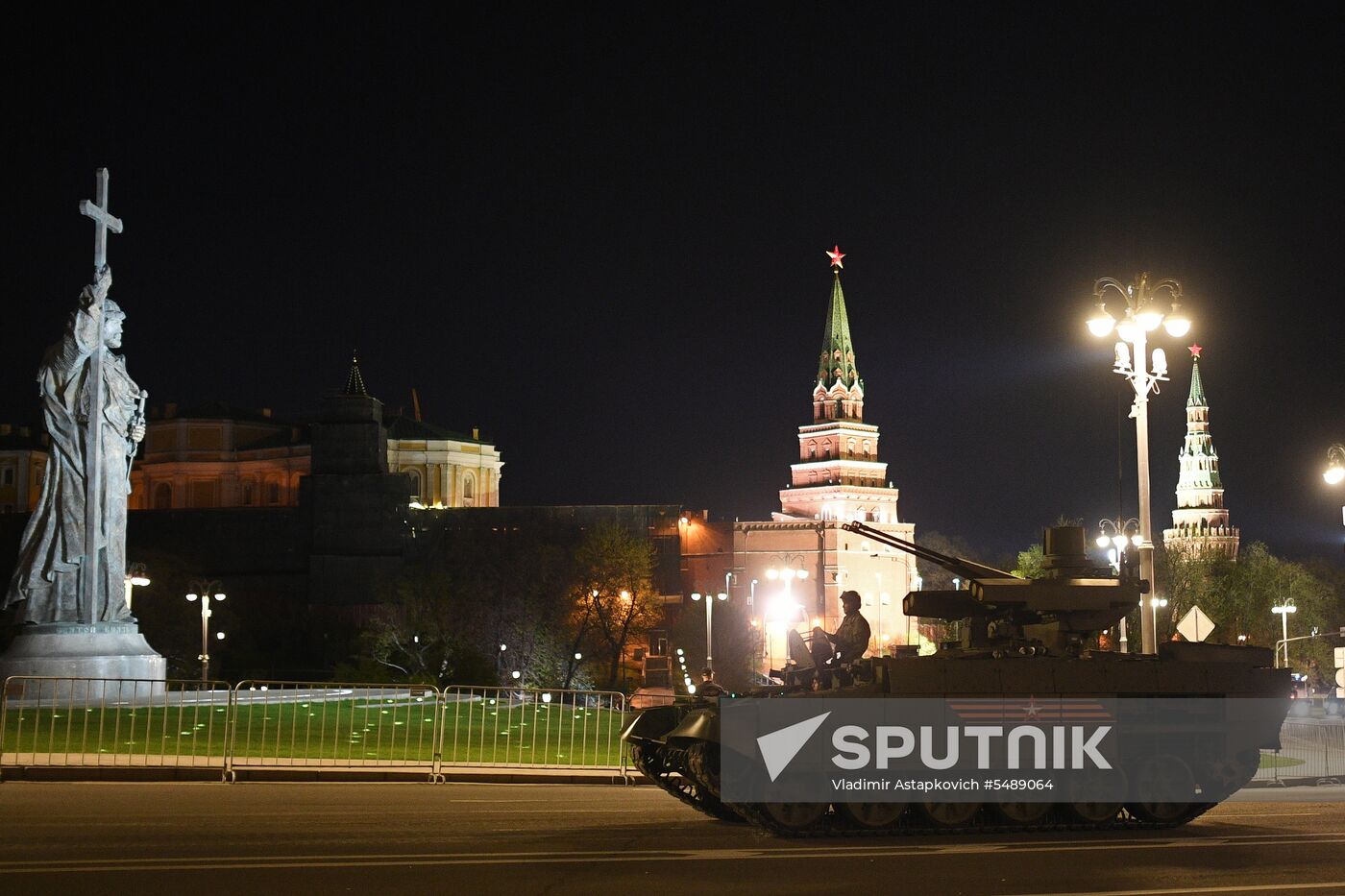 Night rehearsal of Victory Parade on Red Square