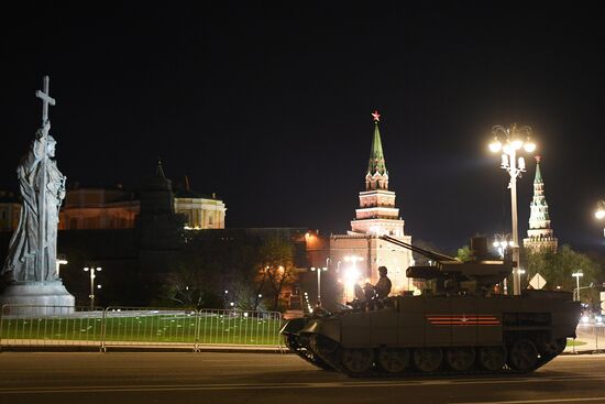 Night rehearsal of Victory Parade on Red Square