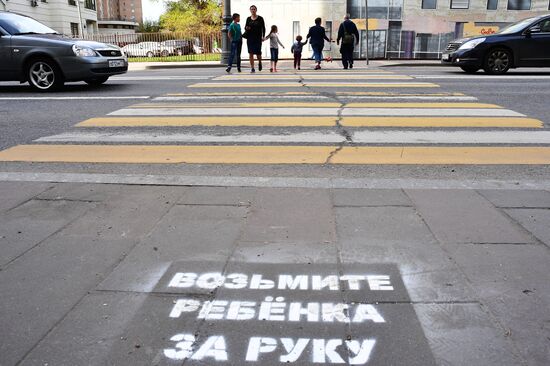 Pedestrian warning markings