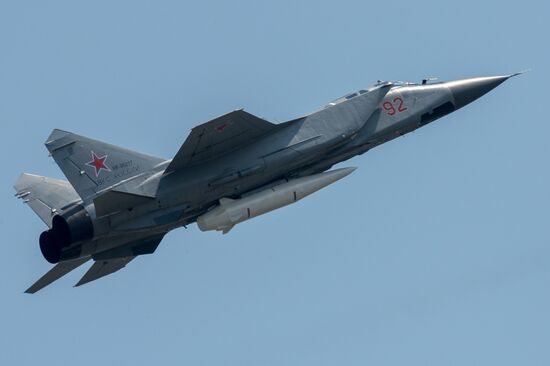 Rehearsal of Victory Day Parade flyovers
