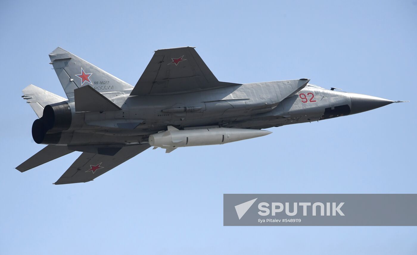 Rehearsal of Victory Day Parade flyovers