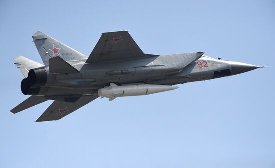 Rehearsal of Victory Day Parade flyovers