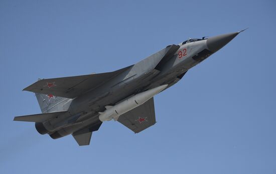 Rehearsal of Victory Day Parade flyovers