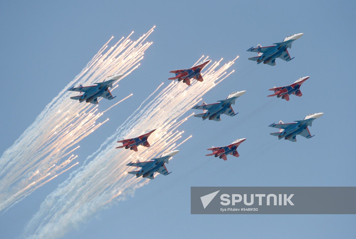 Rehearsal of Victory Day Parade flyovers