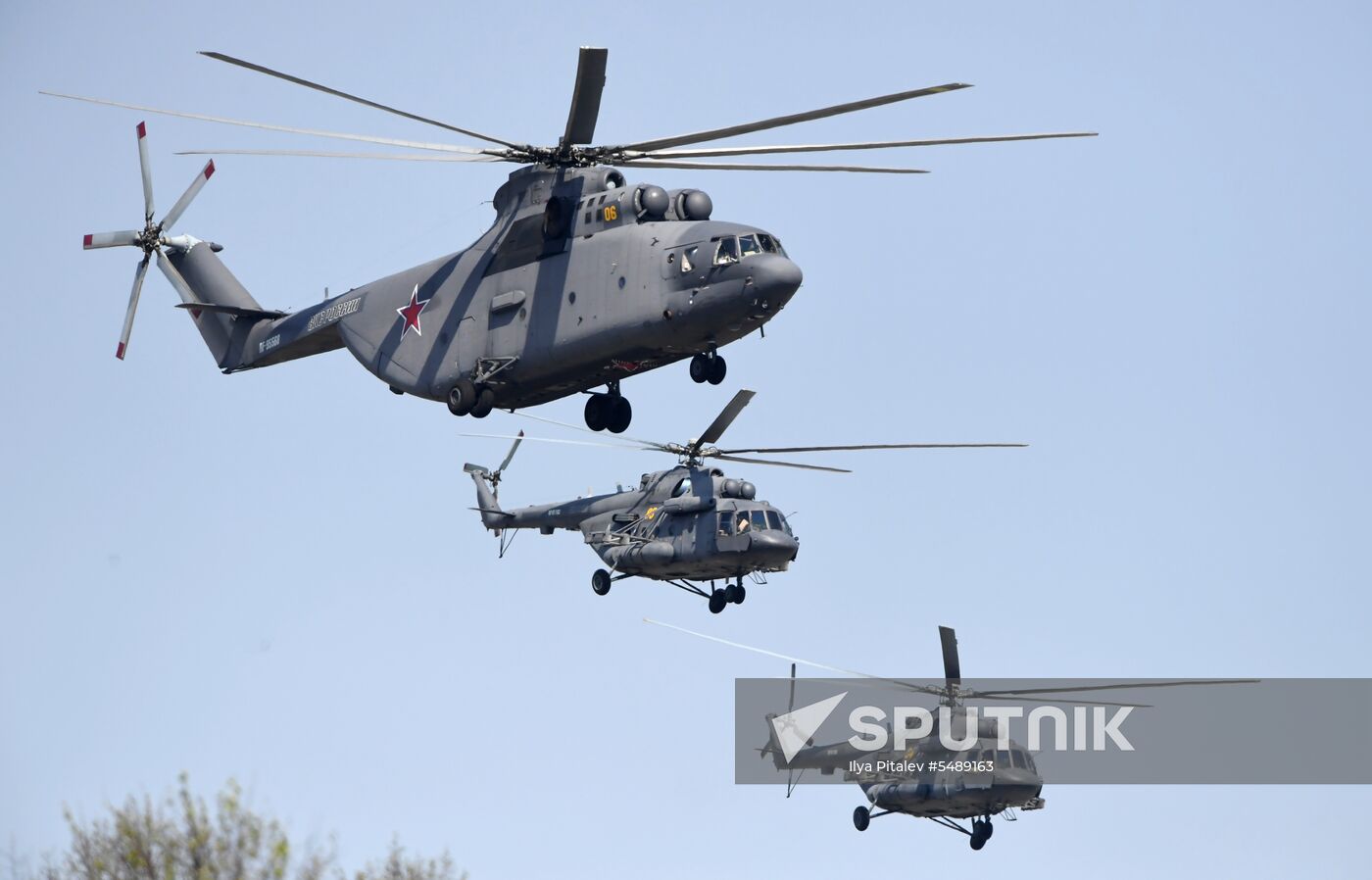 Rehearsal of Victory Day Parade flyovers