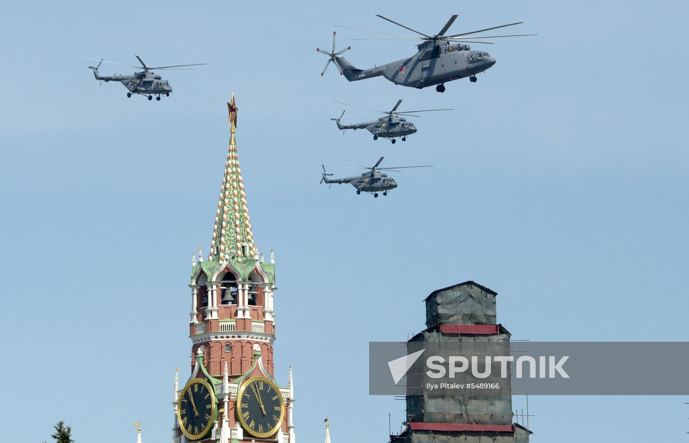 Rehearsal of Victory Day Parade flyovers