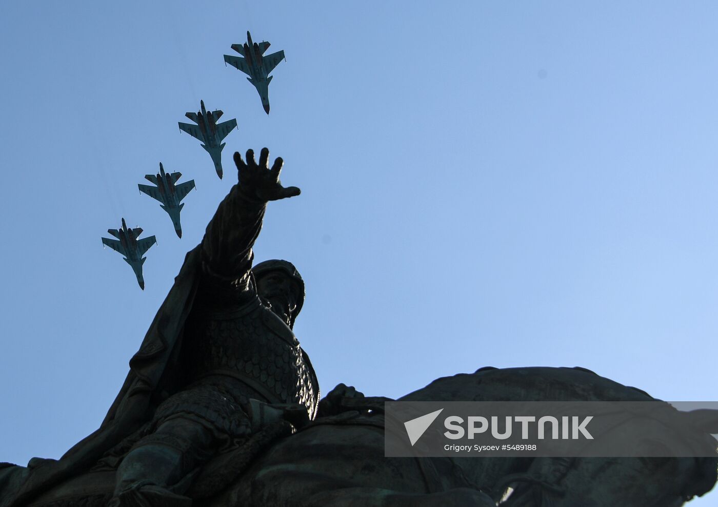 Rehearsal of Victory Day Parade flyovers