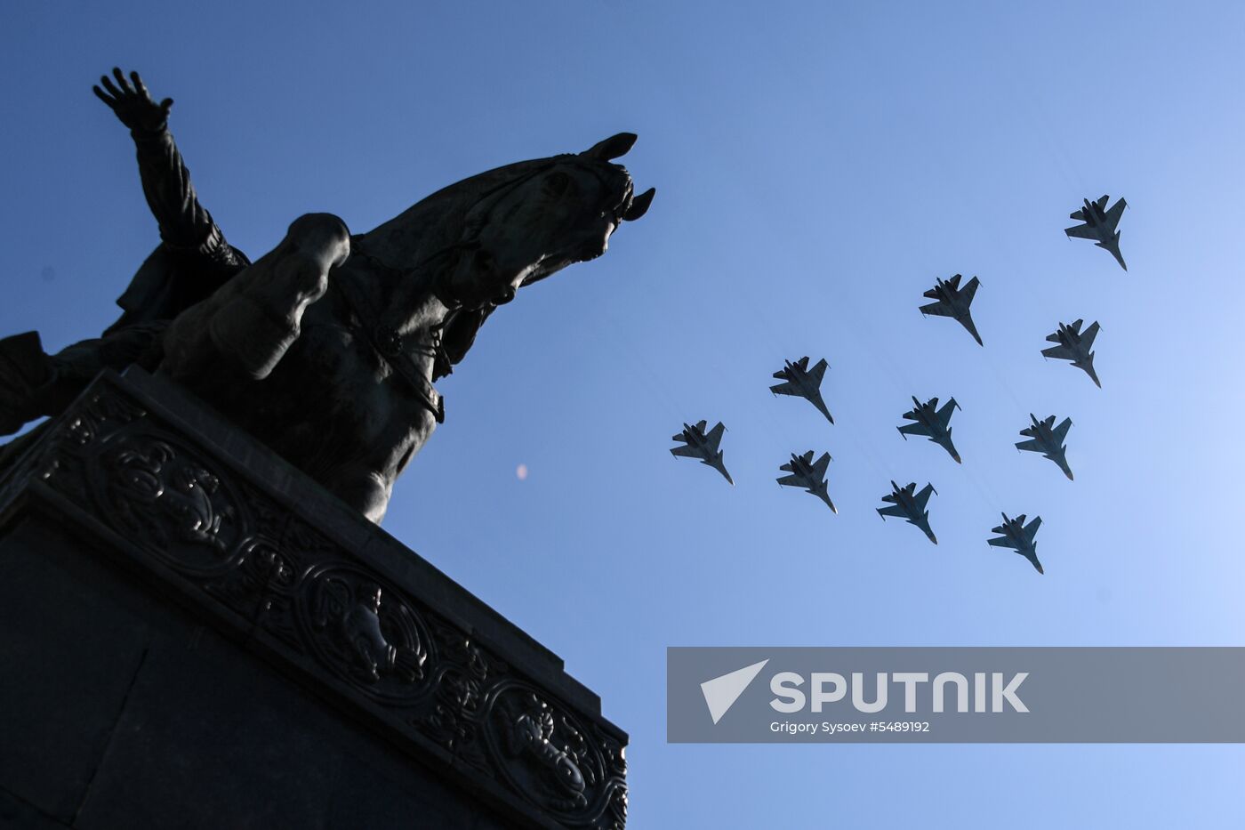 Rehearsal of Victory Day Parade flyovers