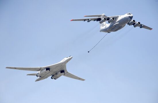 Rehearsal of Victory Day Parade flyovers