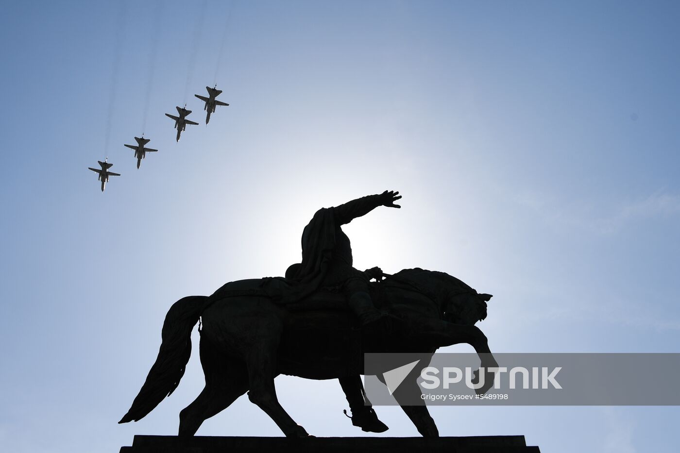 Rehearsal of Victory Day Parade flyovers