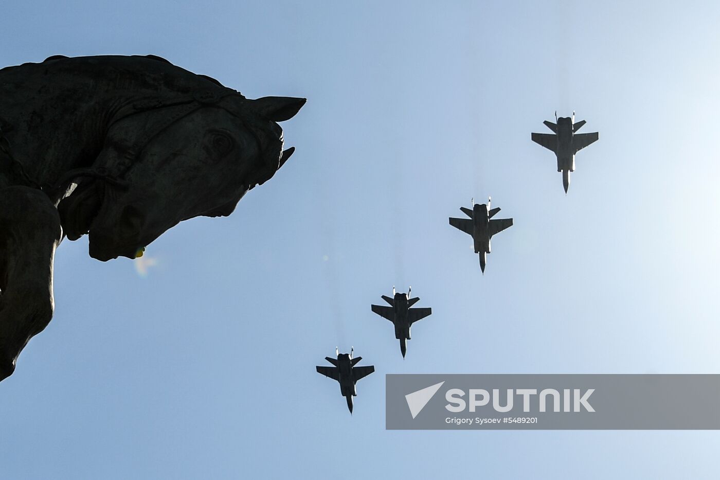 Rehearsal of Victory Day Parade flyovers