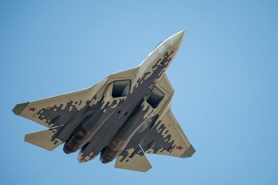 Rehearsal of Victory Day Parade flyovers
