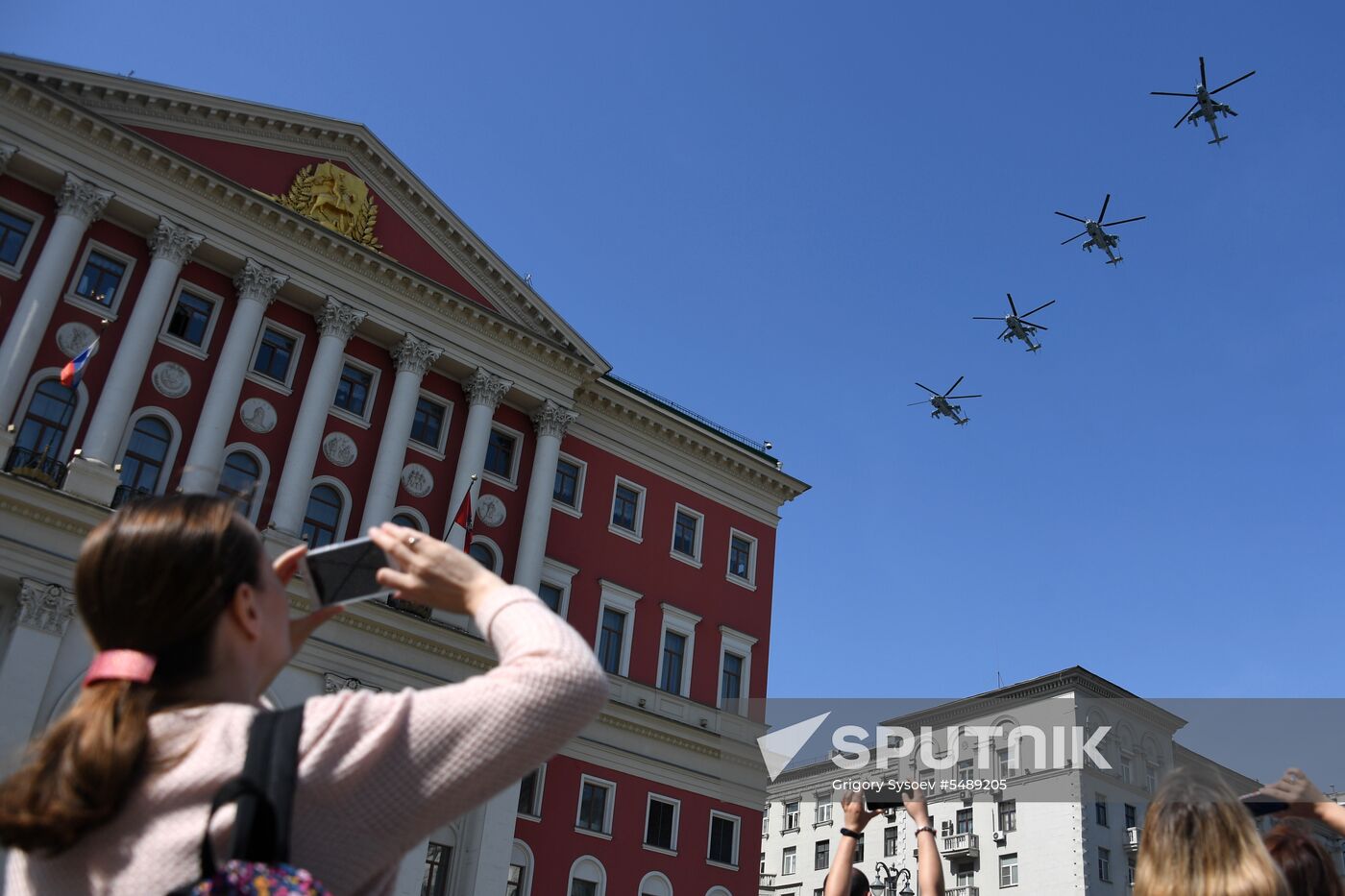 Rehearsal of Victory Day Parade flyovers