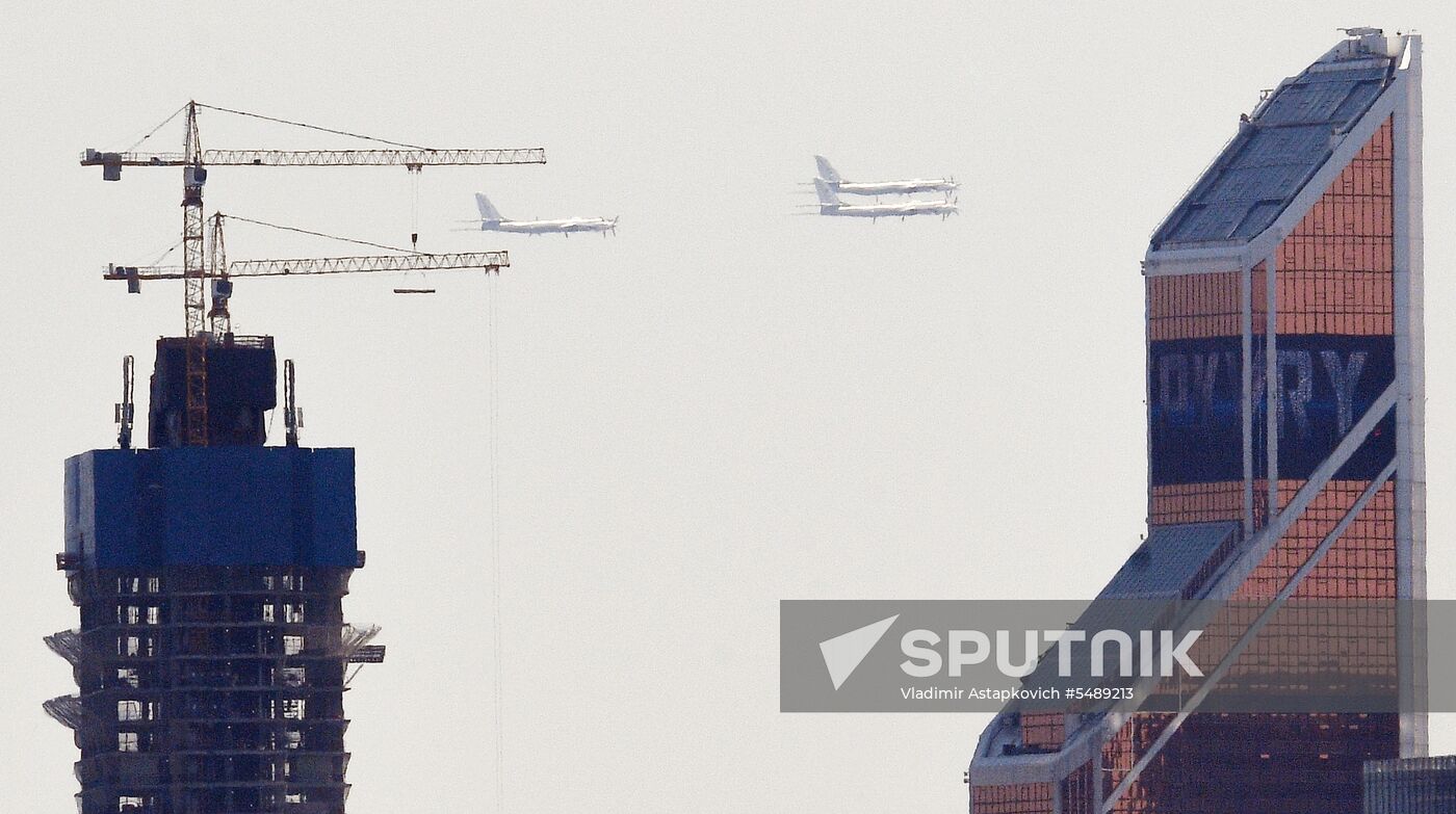 Rehearsal of Victory Day Parade flyovers