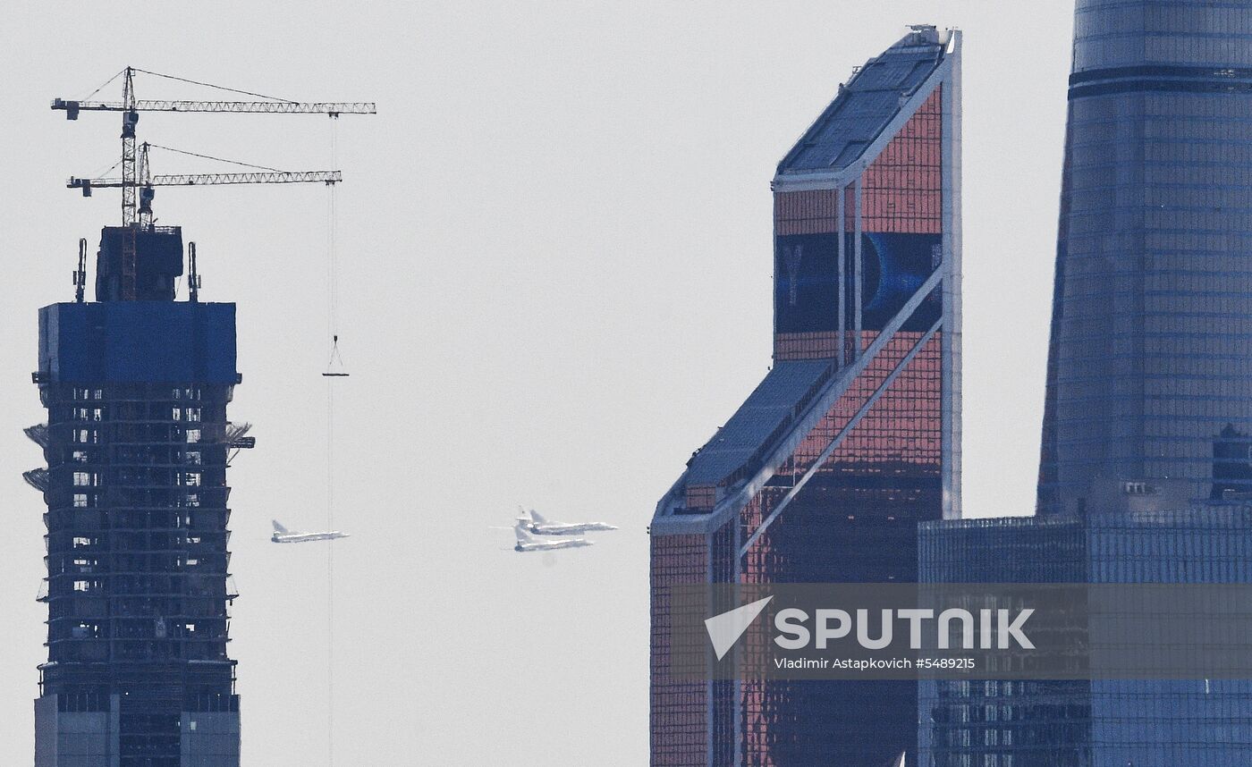Rehearsal of Victory Day Parade flyovers