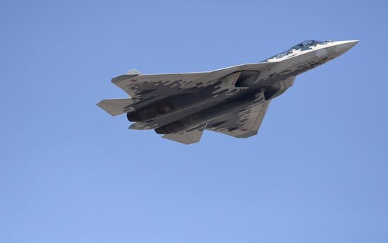 Rehearsal of Victory Day Parade flyovers