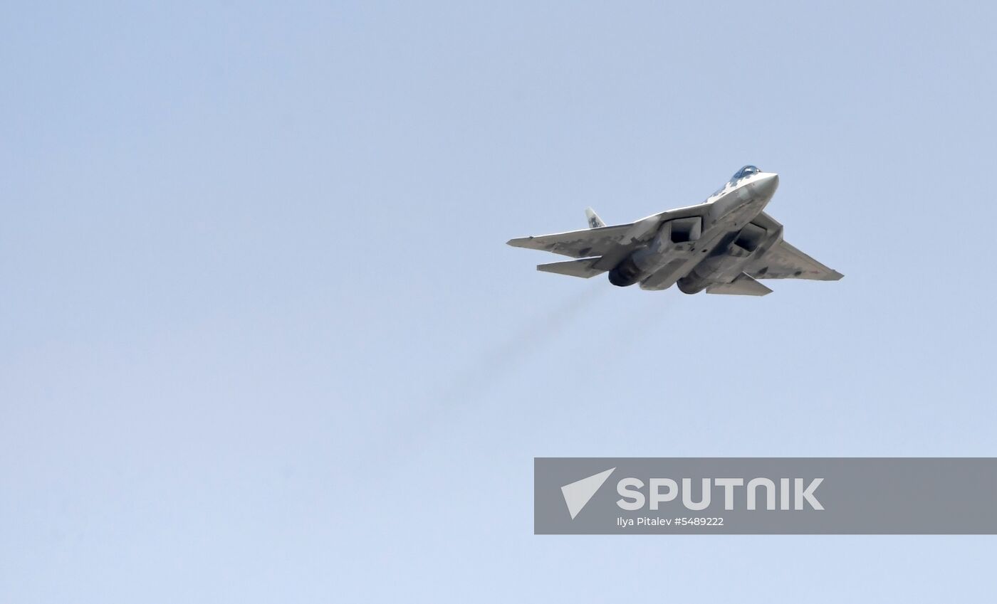 Rehearsal of Victory Day Parade flyovers