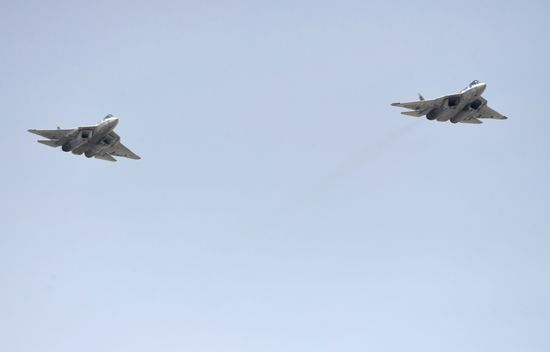 Rehearsal of Victory Day Parade flyovers