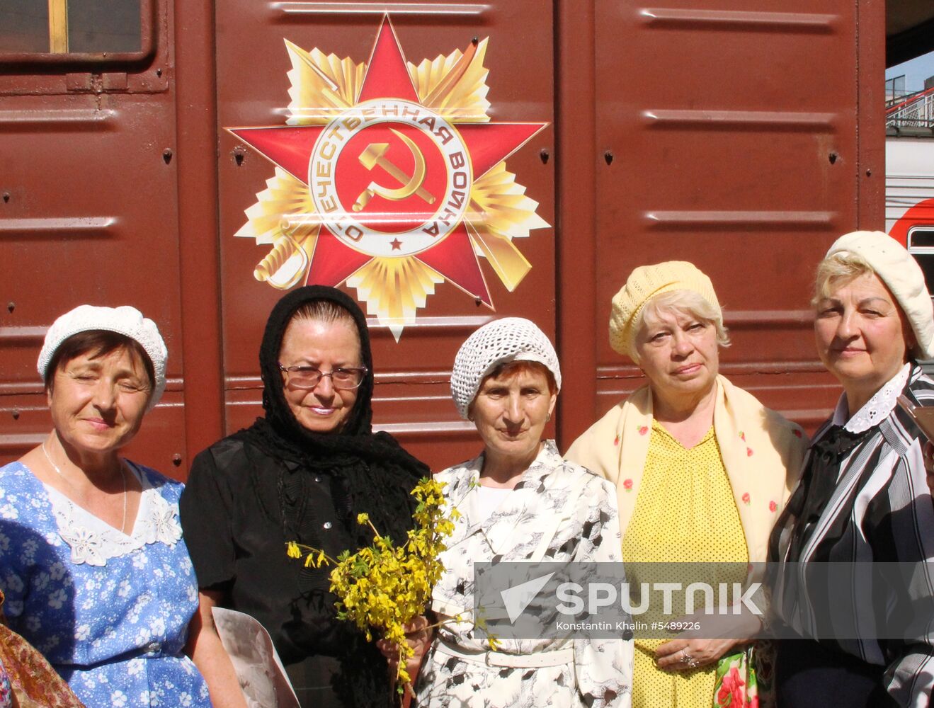 Arrival of Military Echelon retro train in Saratov