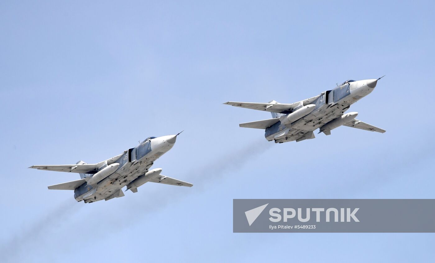 Rehearsal of Victory Day Parade flyovers