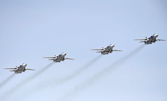 Rehearsal of Victory Day Parade flyovers