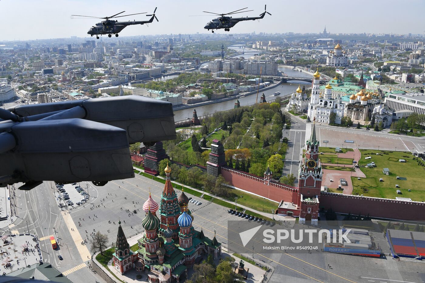 Rehearsal of Victory Day Parade flyovers