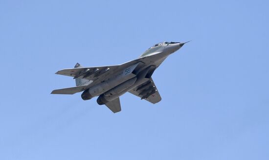 Rehearsal of Victory Day Parade flyovers
