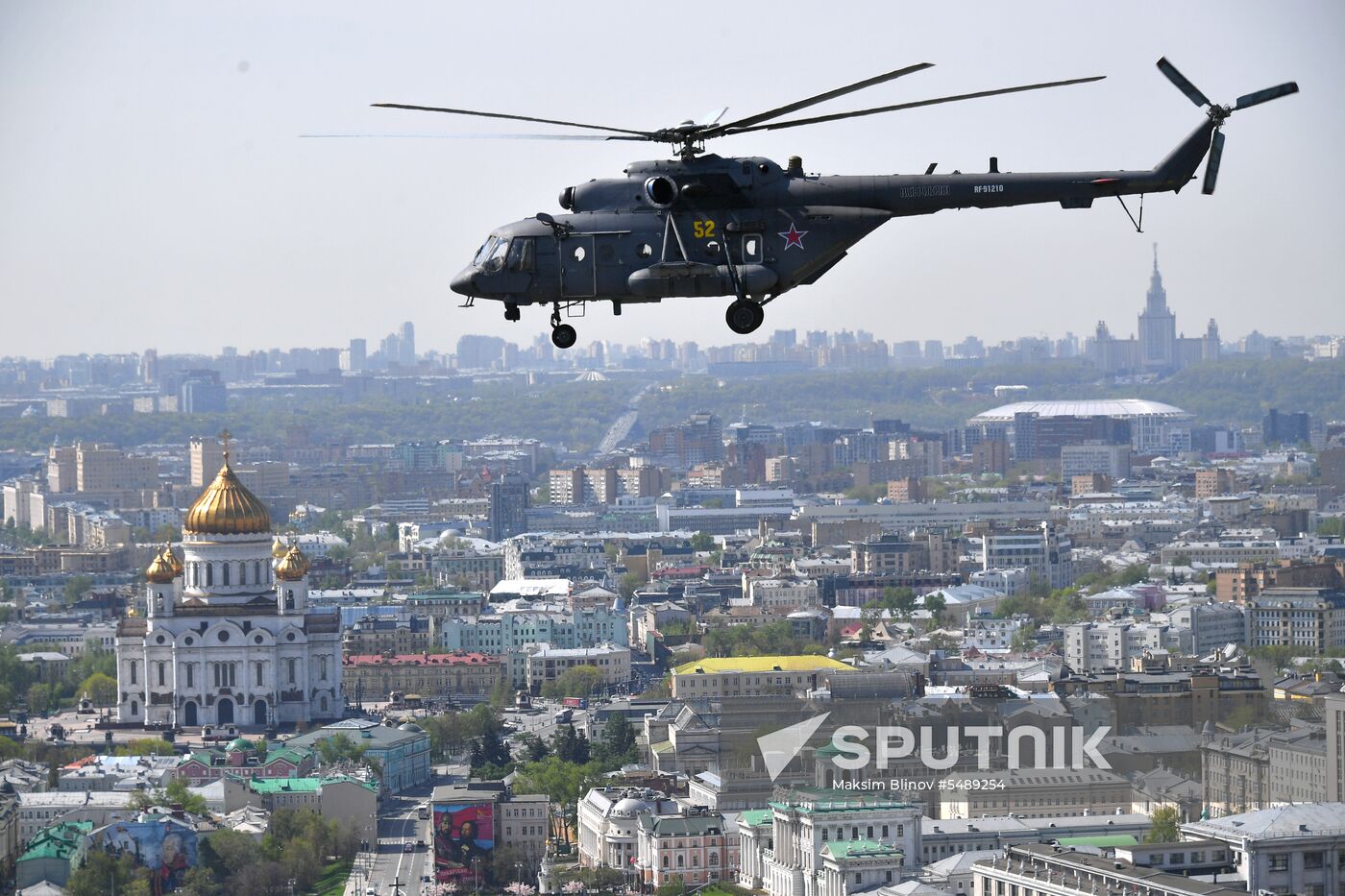 Rehearsal of Victory Day Parade flyovers