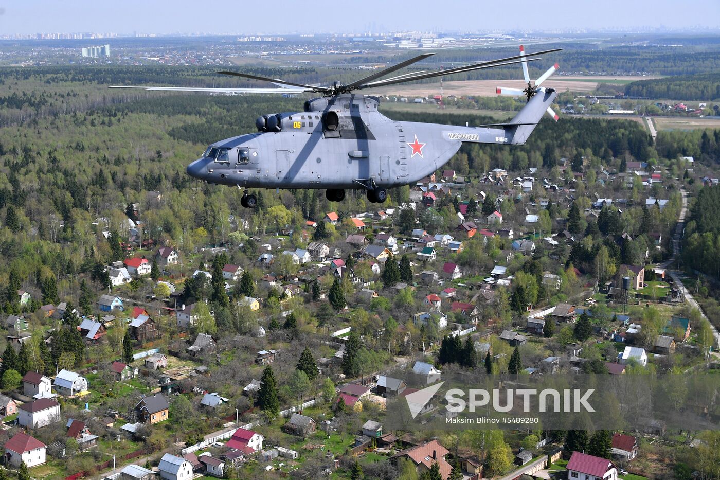 Rehearsal of Victory Day Parade flyovers