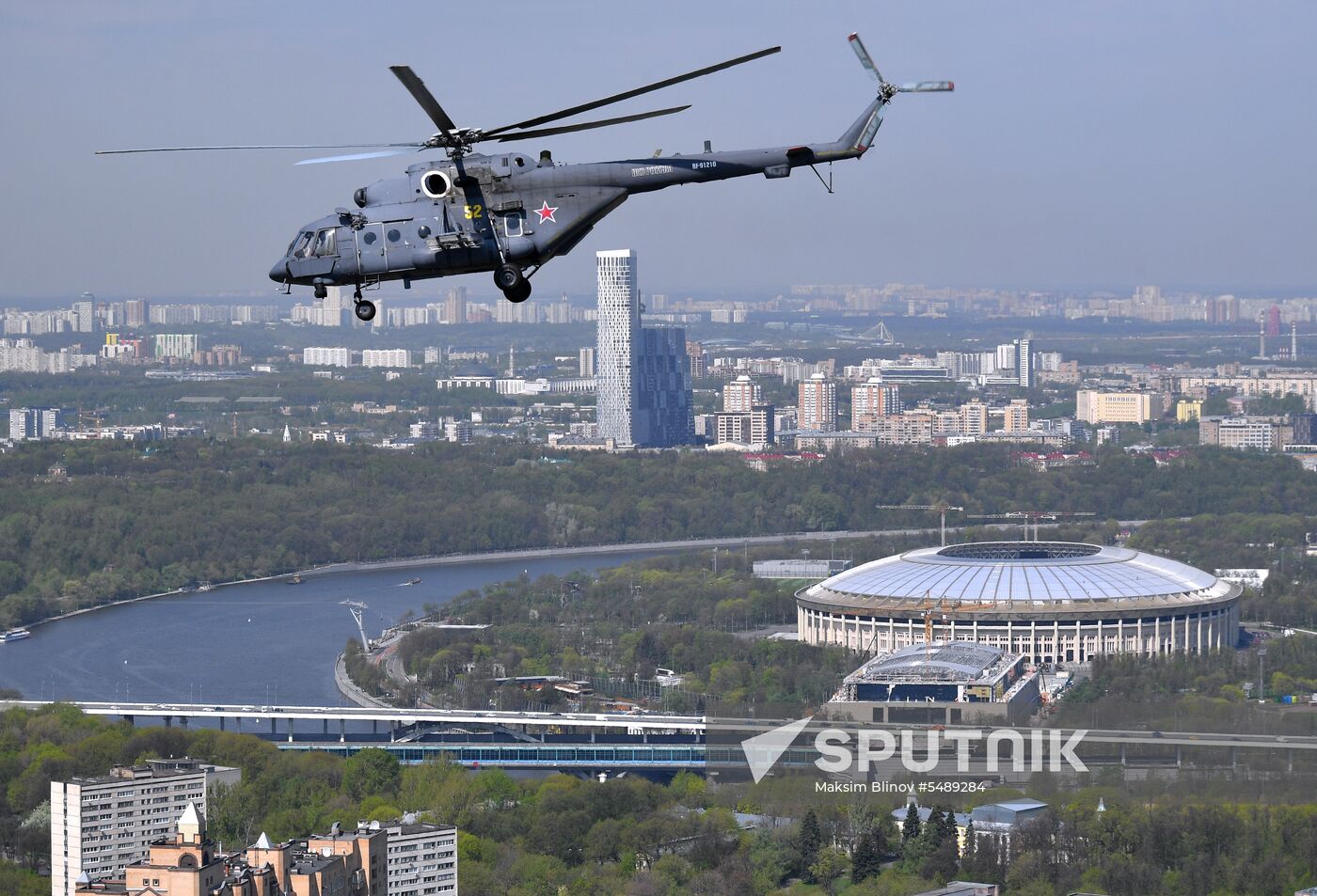 Rehearsal of Victory Day Parade flyovers