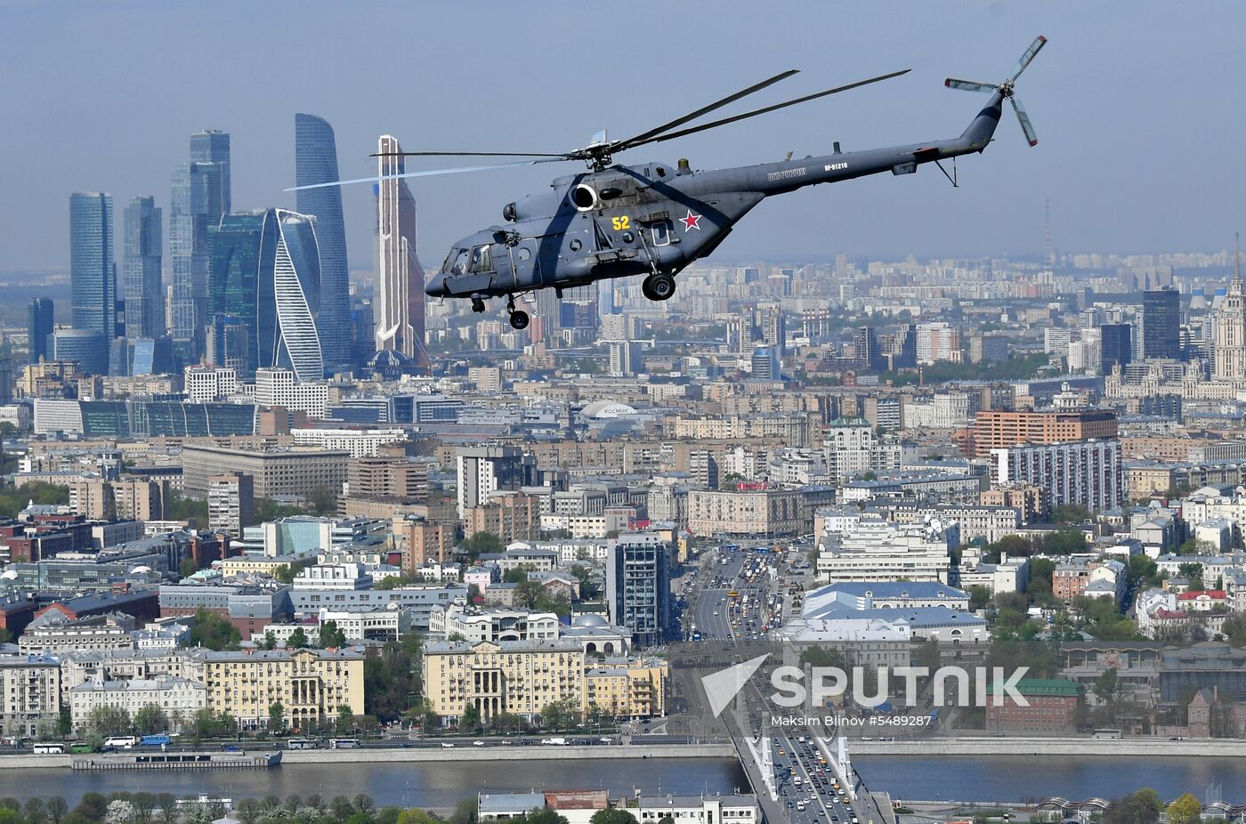 Rehearsal of Victory Day Parade flyovers