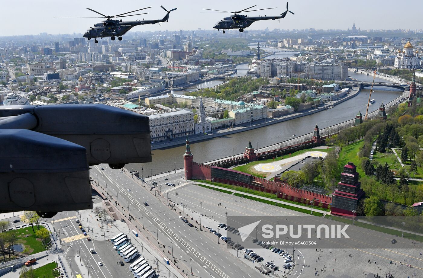 Rehearsal of Victory Day Parade flyovers