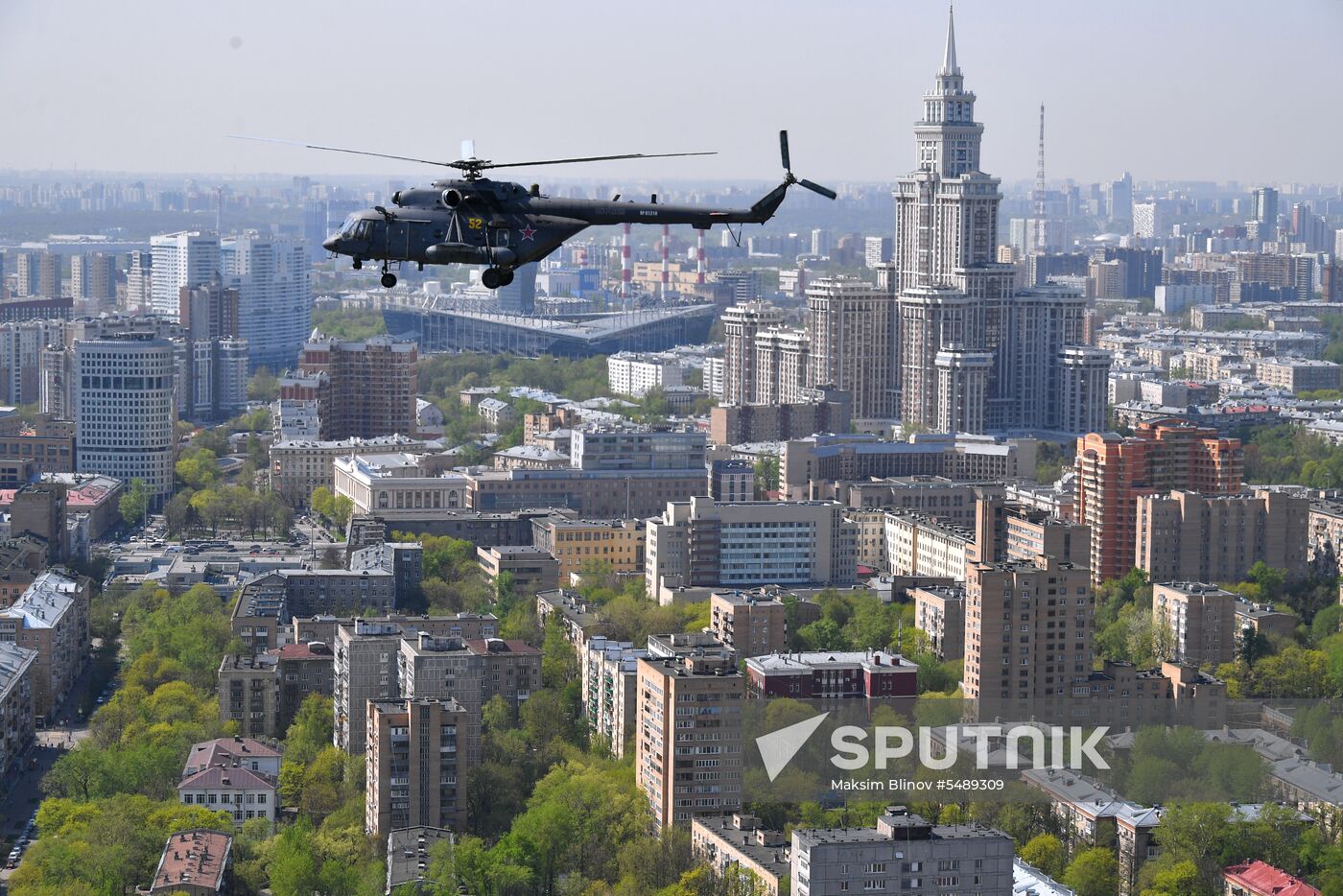 Rehearsal of Victory Day Parade flyovers